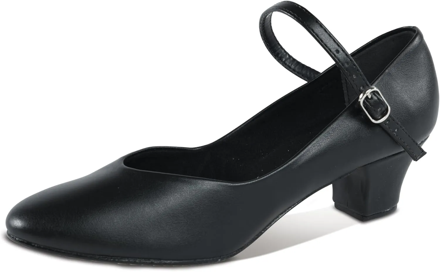 Danz N Motion Dance Shoes Jazz 9.5 Adult Black 1.5" Heel Ballroom Leather Singl