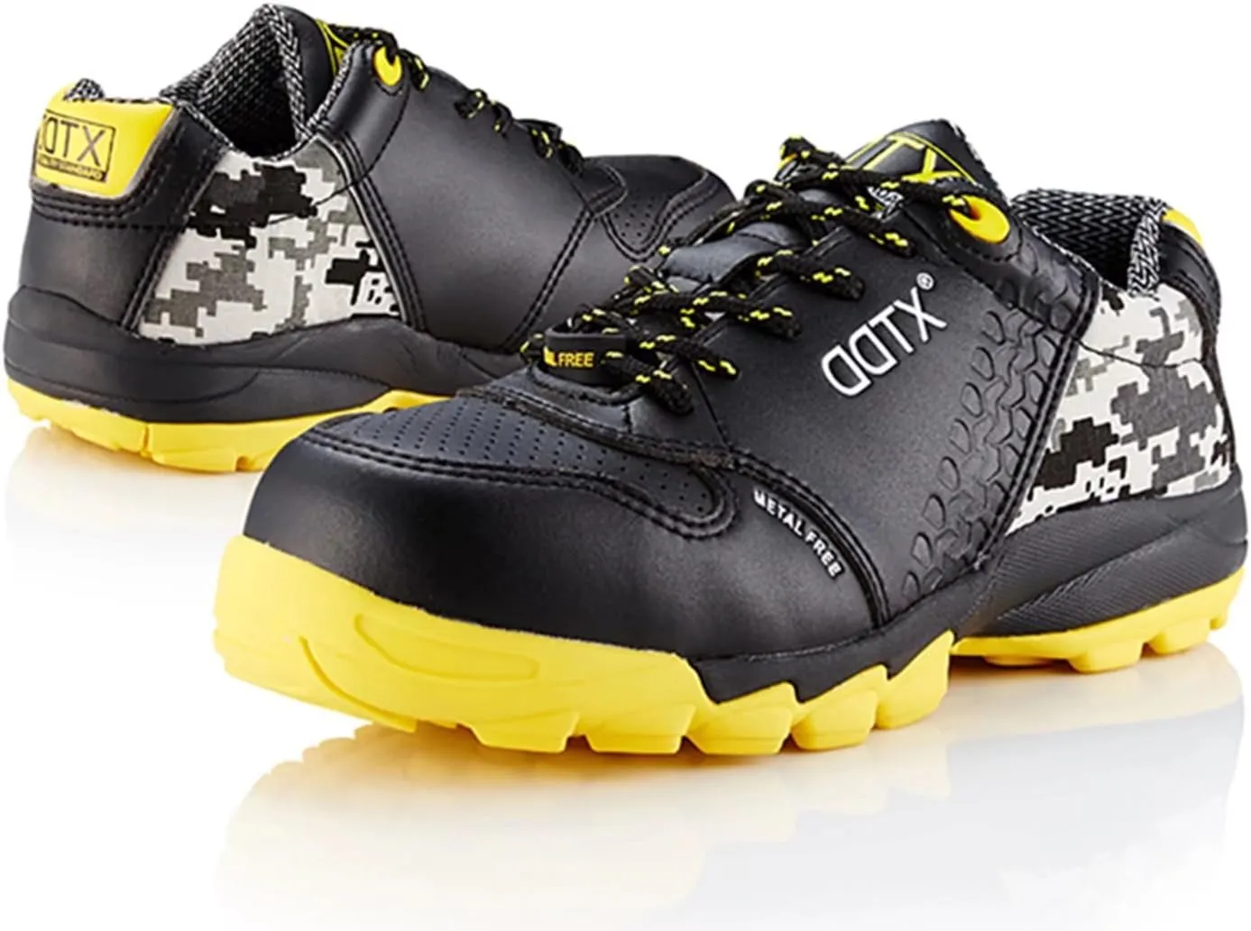 DDTX Men's Lightweight Metal Free Toe Penetration Resistant Midsole Work Boots Ankle High Safety Shoes Black US4.5-13