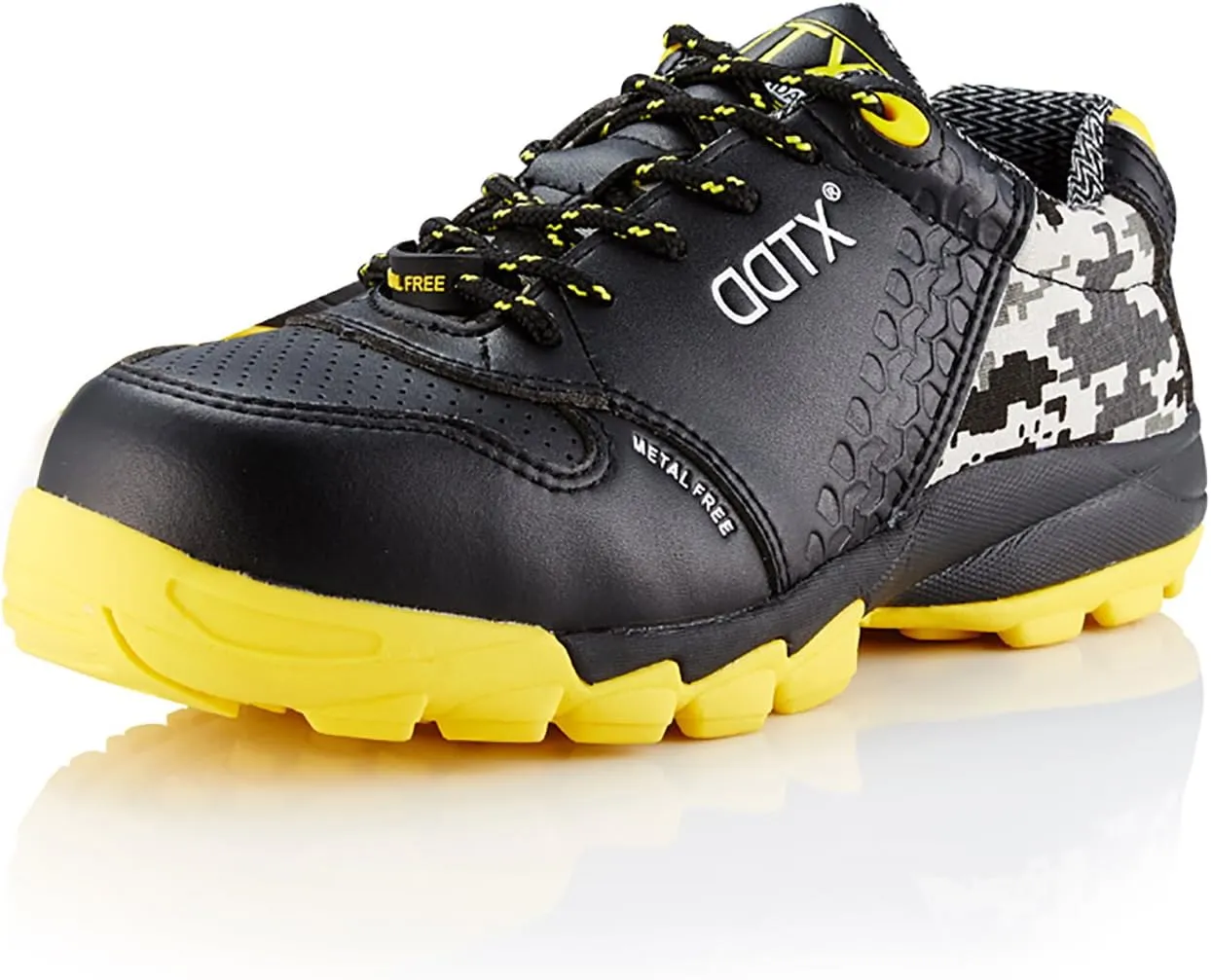 DDTX Men's Lightweight Metal Free Toe Penetration Resistant Midsole Work Boots Ankle High Safety Shoes Black US4.5-13