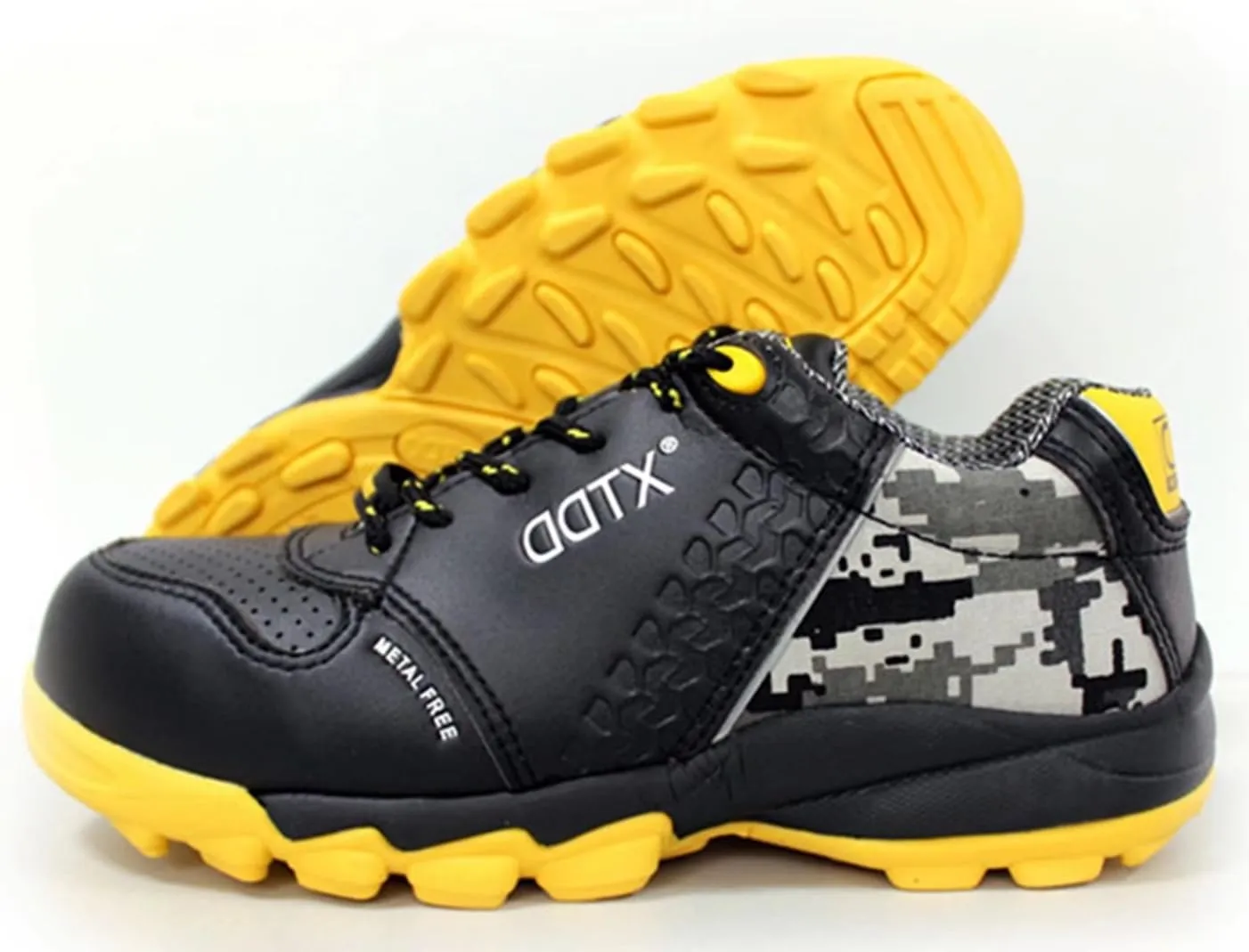 DDTX Men's Lightweight Metal Free Toe Penetration Resistant Midsole Work Boots Ankle High Safety Shoes Black US4.5-13