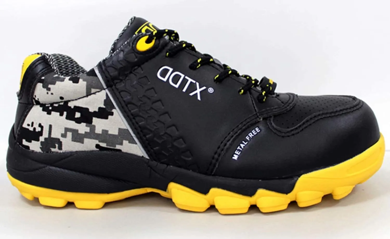 DDTX Men's Lightweight Metal Free Toe Penetration Resistant Midsole Work Boots Ankle High Safety Shoes Black US4.5-13