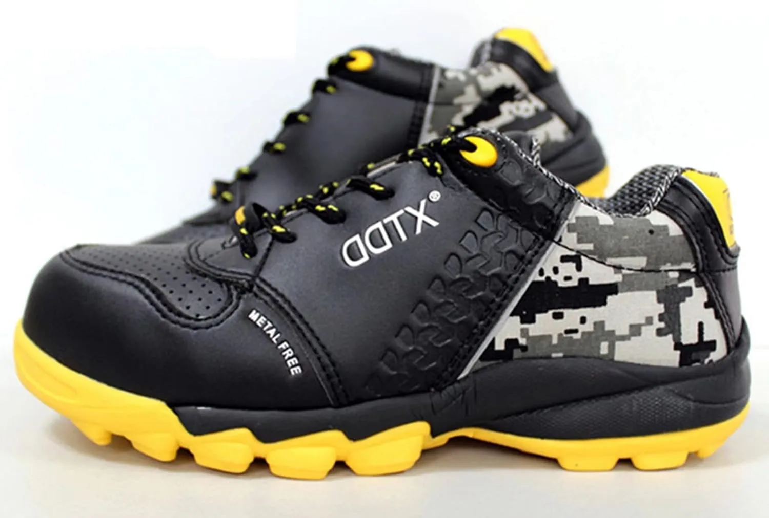 DDTX Men's Lightweight Metal Free Toe Penetration Resistant Midsole Work Boots Ankle High Safety Shoes Black US4.5-13