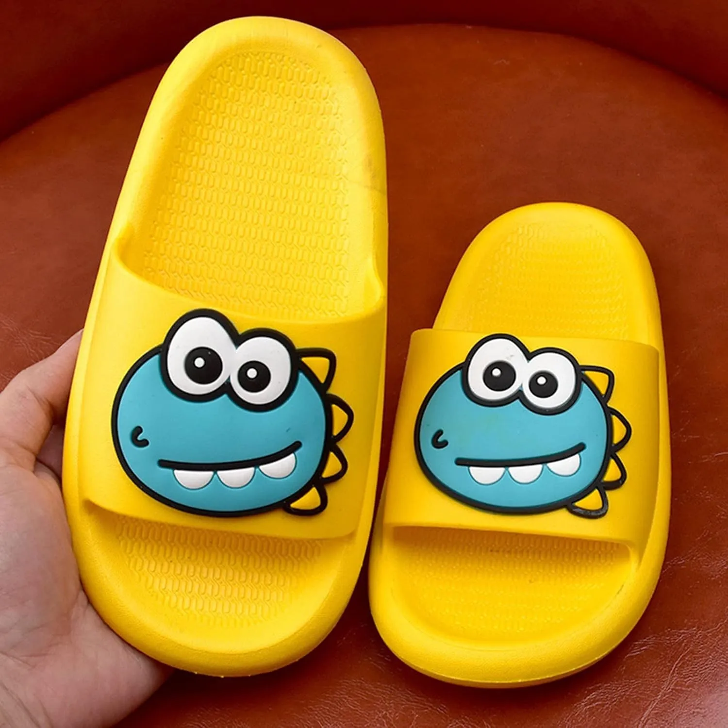 Dinosaur Shower Sandals for Kids, Girls Boys Unisex Cute Beach Slippers, Cloud Slides Flat Bathroom Shower Sandals