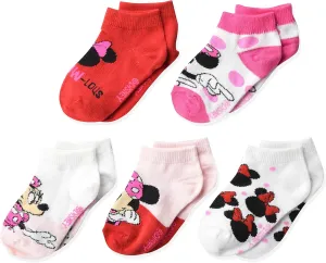 Disney Girls' Minnie Mouse 5 Pack Shorty Socks