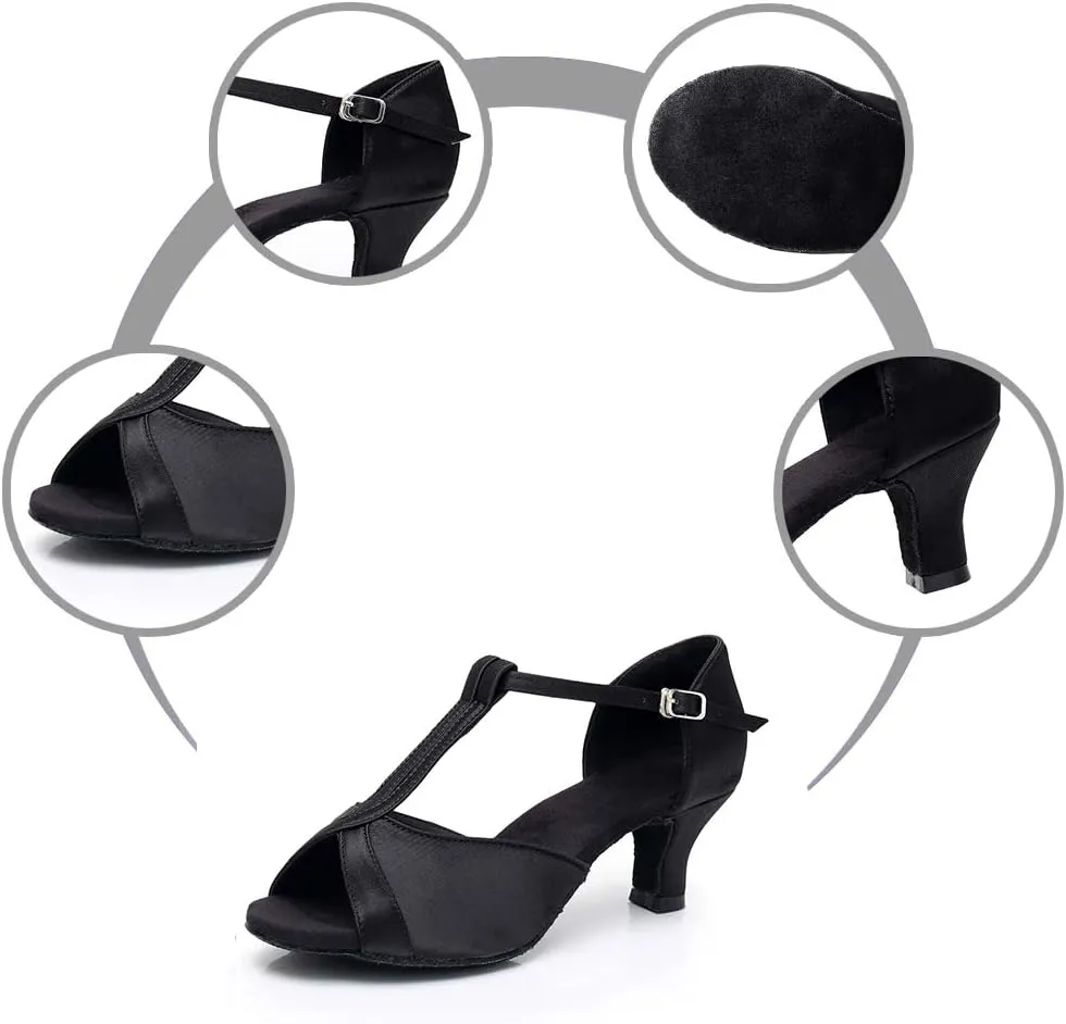 DKZSYIM Glitter Women Latin Dance Shoes Ballroom Salsa Tango Practice Performence Party Dancing Shoes,Model NU259