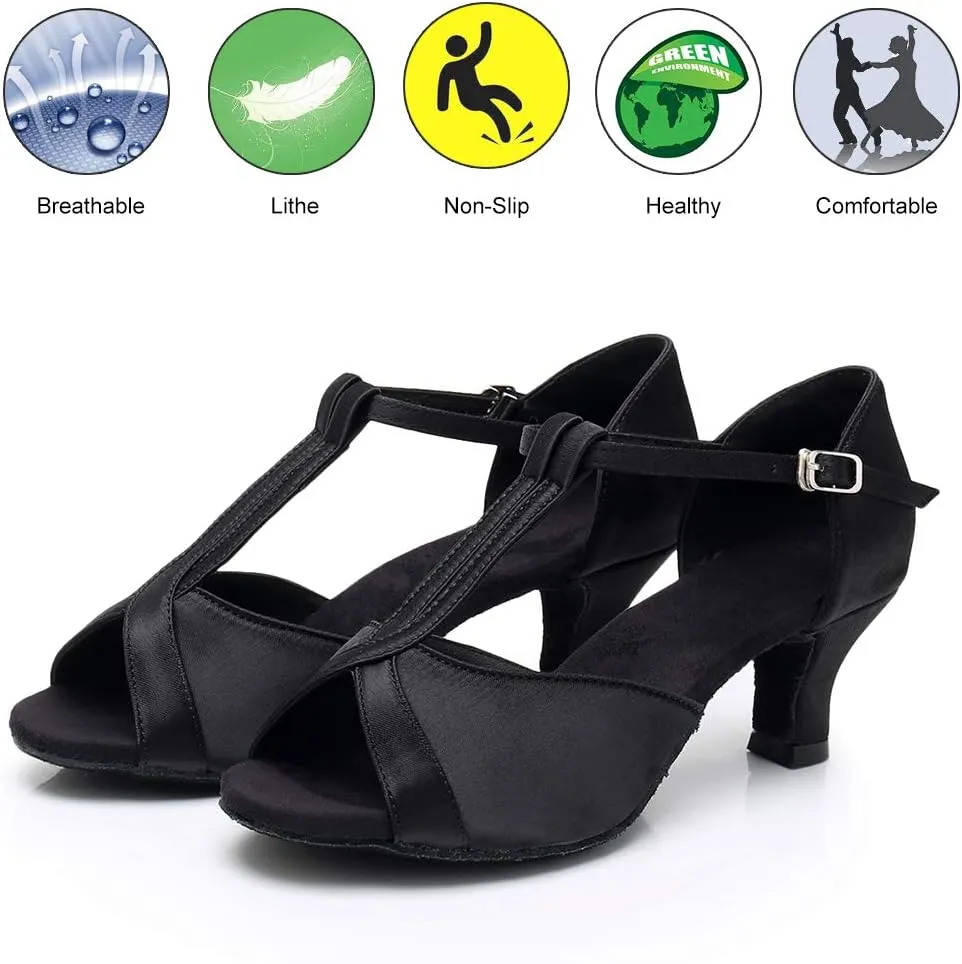 DKZSYIM Glitter Women Latin Dance Shoes Ballroom Salsa Tango Practice Performence Party Dancing Shoes,Model NU259