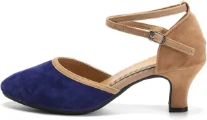 DKZSYIM Women Latin Dance Shoes Closed Toe Ballroom Salsa Tango Practice Performence Dancing Shoes,Model QJW7119