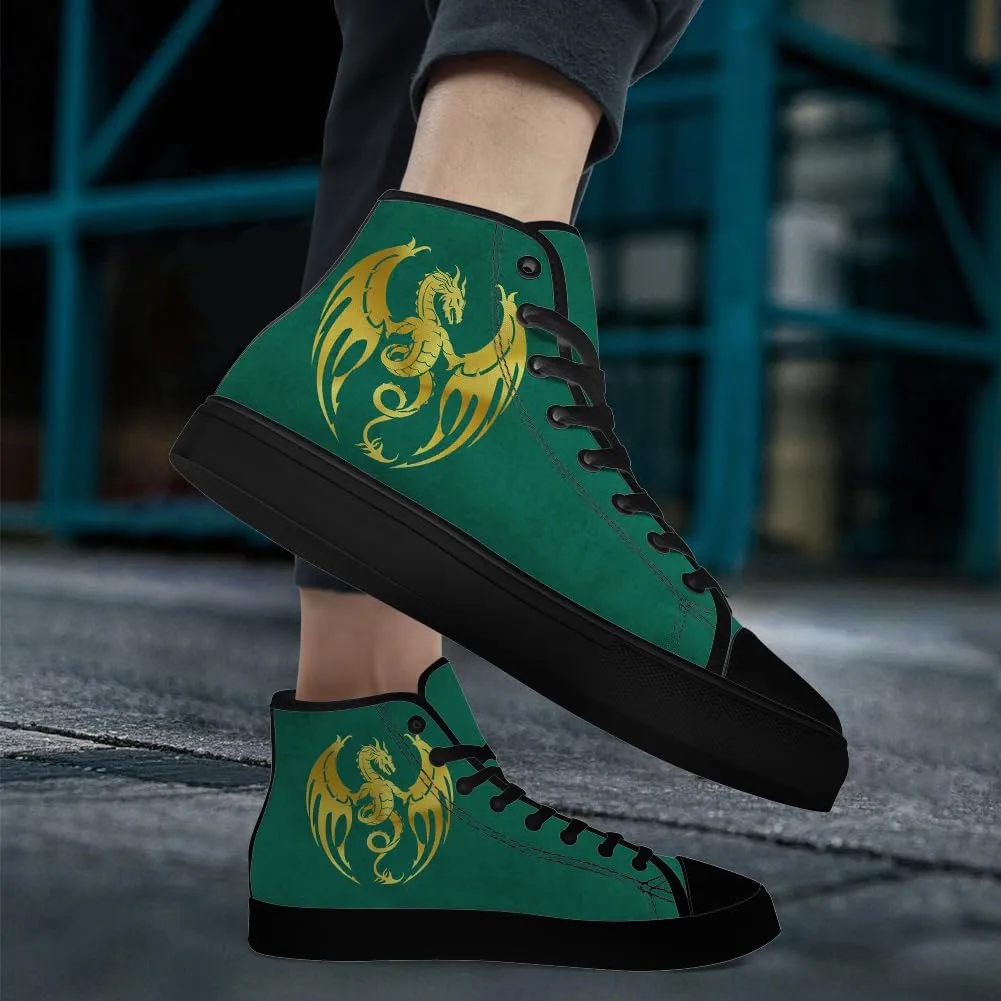 Dragon High Top Canvas Shoes for Men Women High Top Sneakers Lace Up Casual Shoes Gifts for Mama Papa