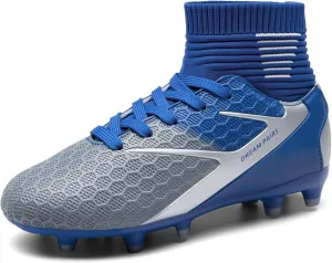 DREAM PAIRS Boys Girls Soccer Cleats Youth Firm Groud Outdoor Sport Athletic High Top Football Shoes for Little/Big Kid