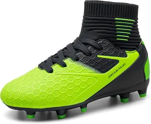 DREAM PAIRS Boys Girls Soccer Cleats Youth Firm Groud Outdoor Sport Athletic High Top Football Shoes for Little/Big Kid