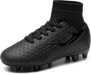 DREAM PAIRS Boys Girls Soccer Cleats Youth Firm Groud Outdoor Sport Athletic High Top Football Shoes for Little/Big Kid