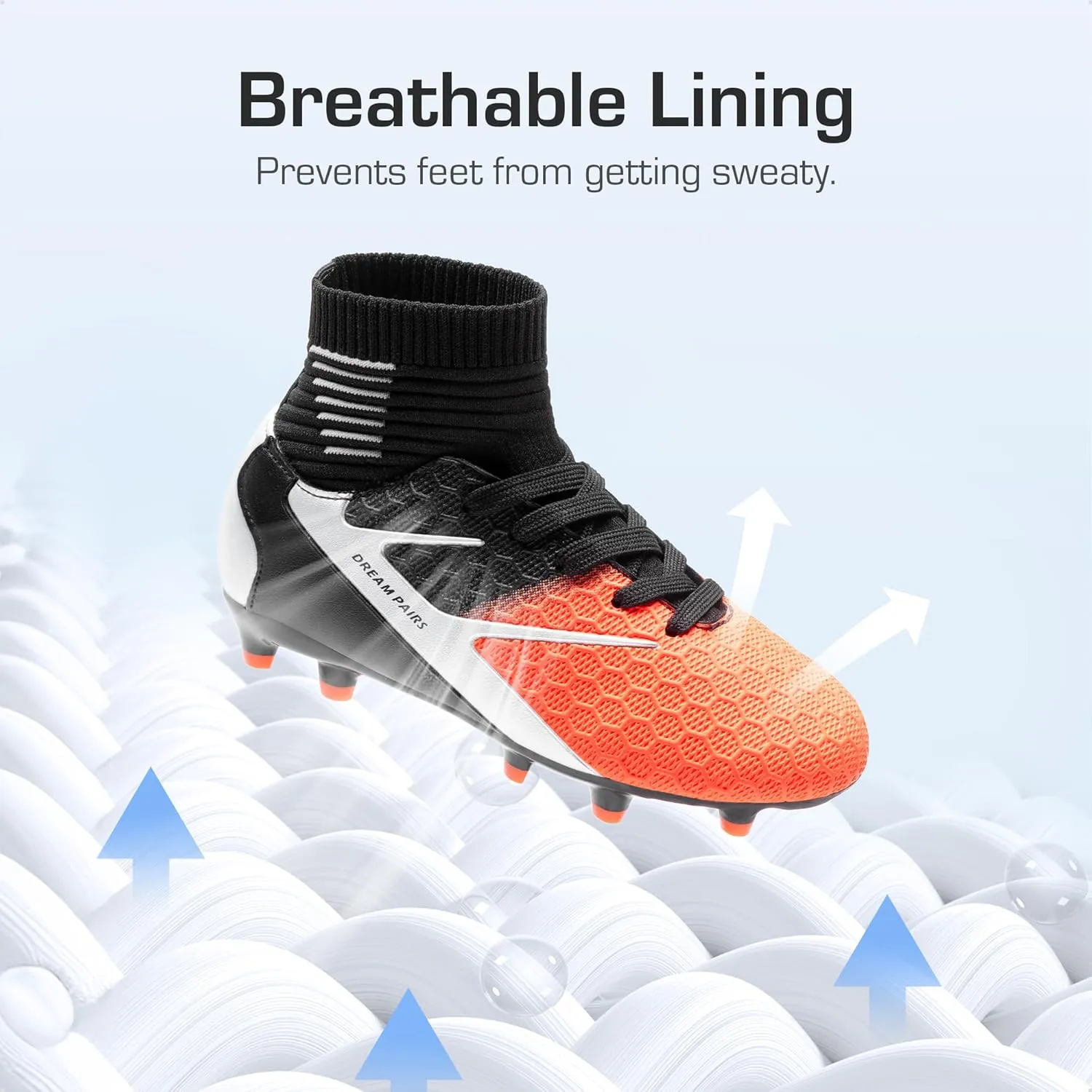 DREAM PAIRS Boys Girls Soccer Cleats Youth Firm Groud Outdoor Sport Athletic High Top Football Shoes for Little/Big Kid