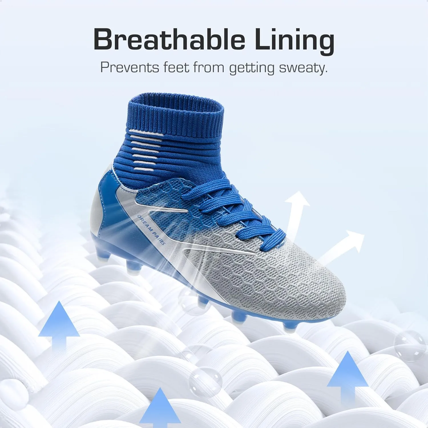 DREAM PAIRS Boys Girls Soccer Cleats Youth Firm Groud Outdoor Sport Athletic High Top Football Shoes for Little/Big Kid