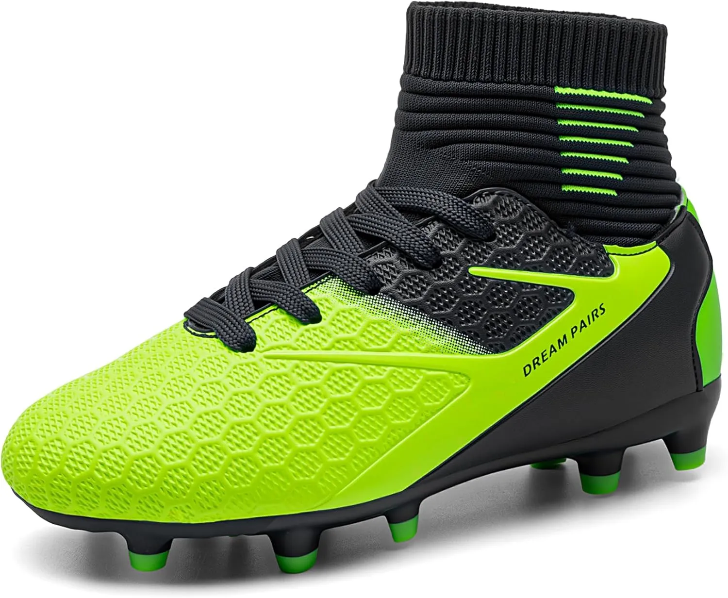 DREAM PAIRS Boys Girls Soccer Cleats Youth Firm Groud Outdoor Sport Athletic High Top Football Shoes for Little/Big Kid