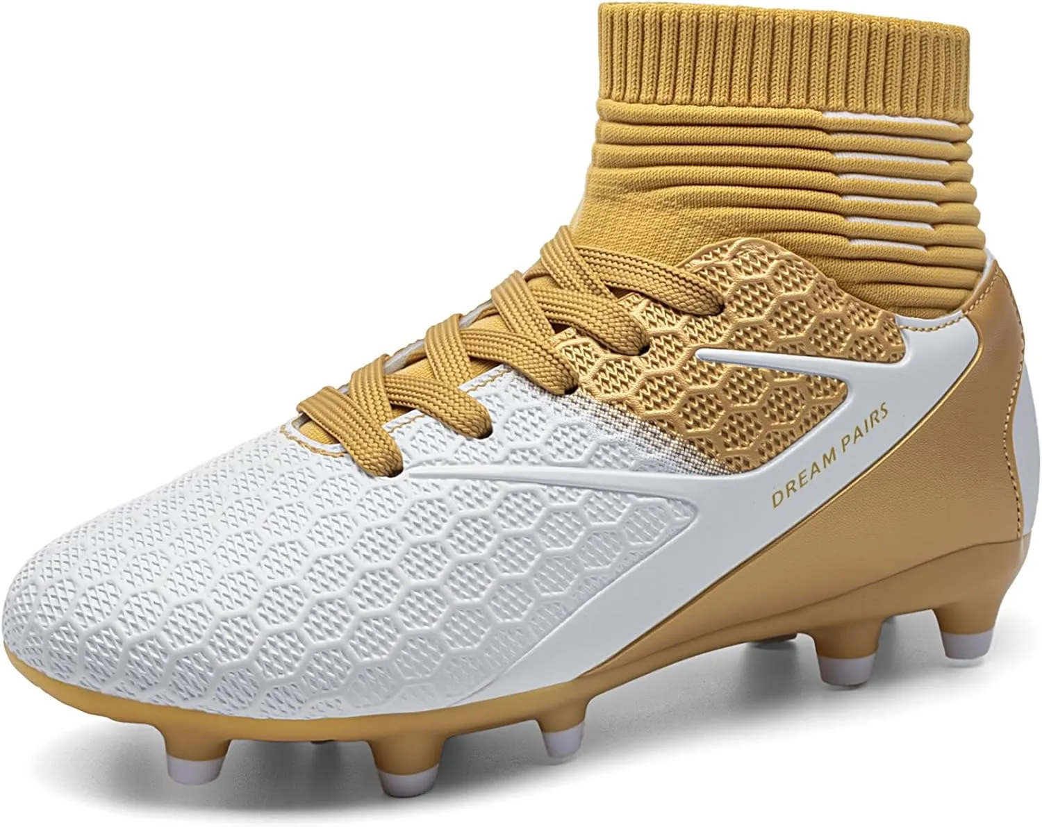 DREAM PAIRS Boys Girls Soccer Cleats Youth Firm Groud Outdoor Sport Athletic High Top Football Shoes for Little/Big Kid