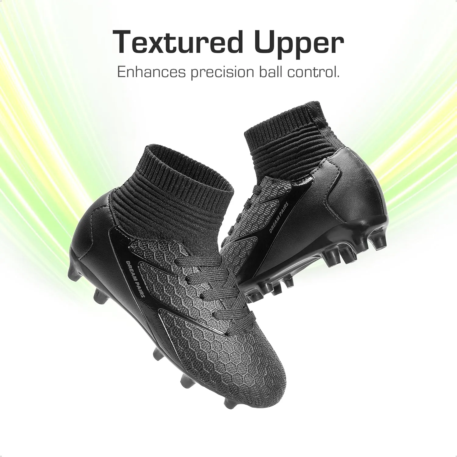 DREAM PAIRS Boys Girls Soccer Cleats Youth Firm Groud Outdoor Sport Athletic High Top Football Shoes for Little/Big Kid