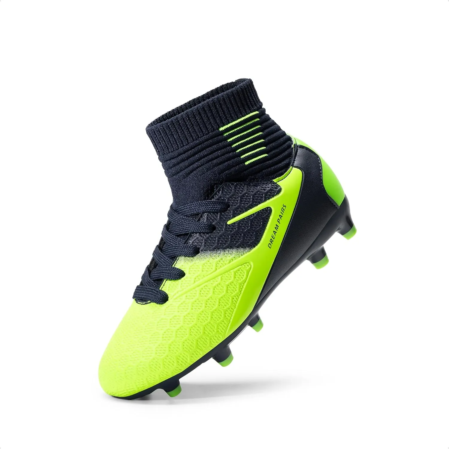 DREAM PAIRS Boys Girls Soccer Cleats Youth Firm Groud Outdoor Sport Athletic High Top Football Shoes for Little/Big Kid