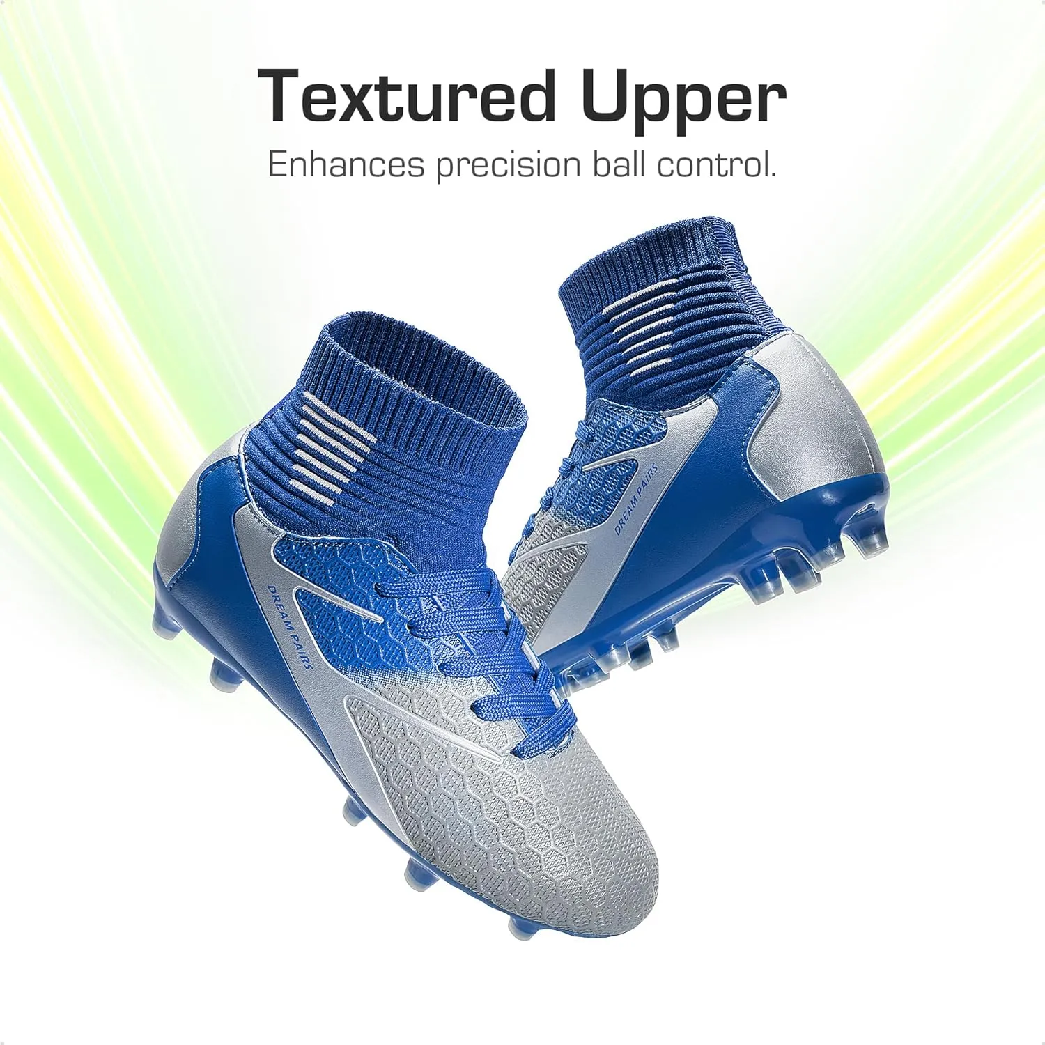 DREAM PAIRS Boys Girls Soccer Cleats Youth Firm Groud Outdoor Sport Athletic High Top Football Shoes for Little/Big Kid