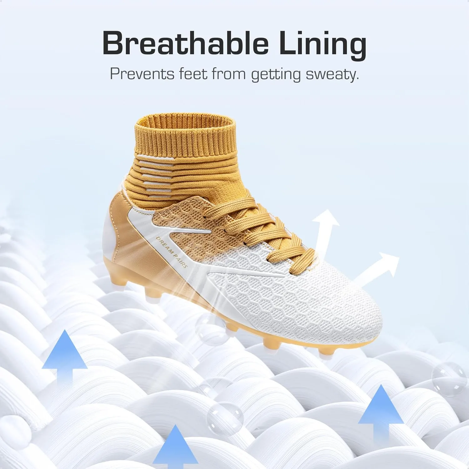 DREAM PAIRS Boys Girls Soccer Cleats Youth Firm Groud Outdoor Sport Athletic High Top Football Shoes for Little/Big Kid