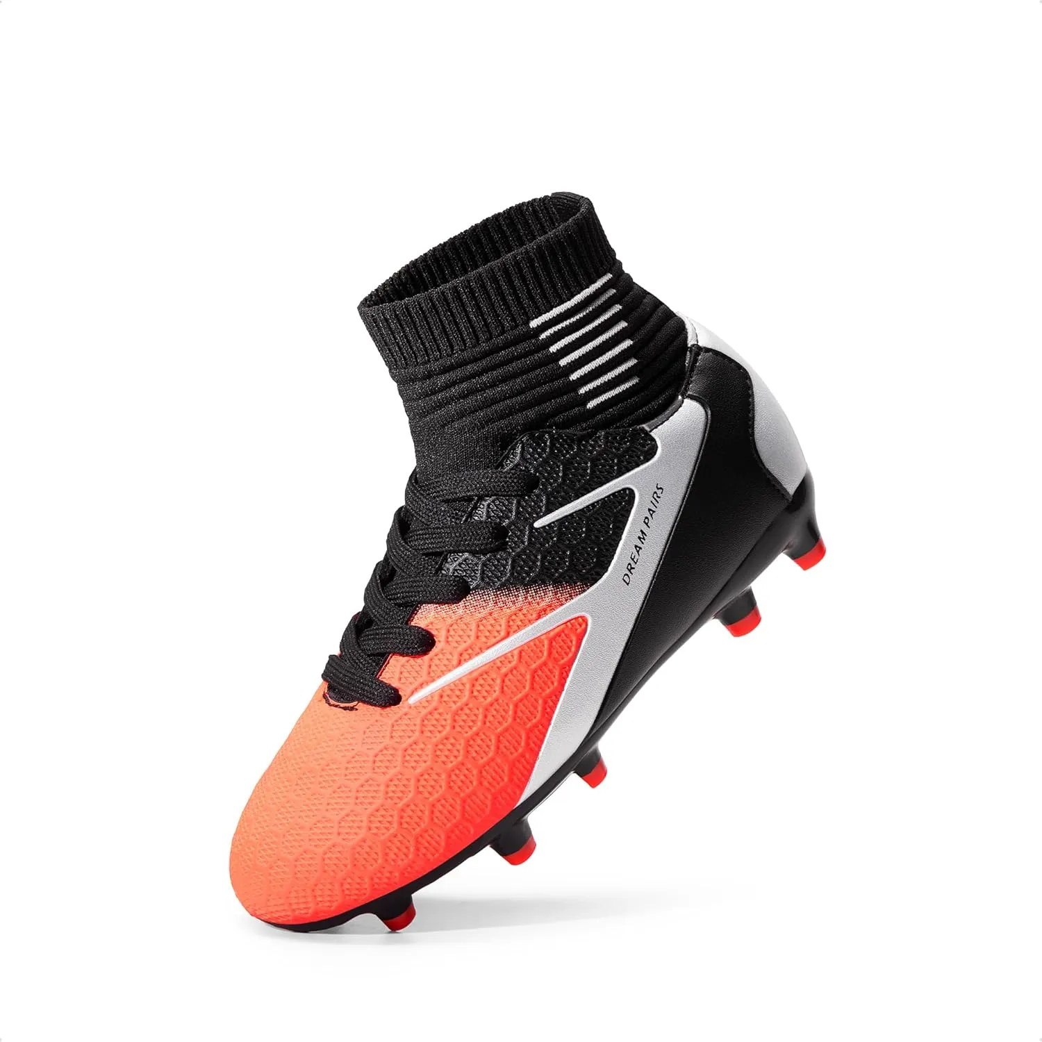 DREAM PAIRS Boys Girls Soccer Cleats Youth Firm Groud Outdoor Sport Athletic High Top Football Shoes for Little/Big Kid