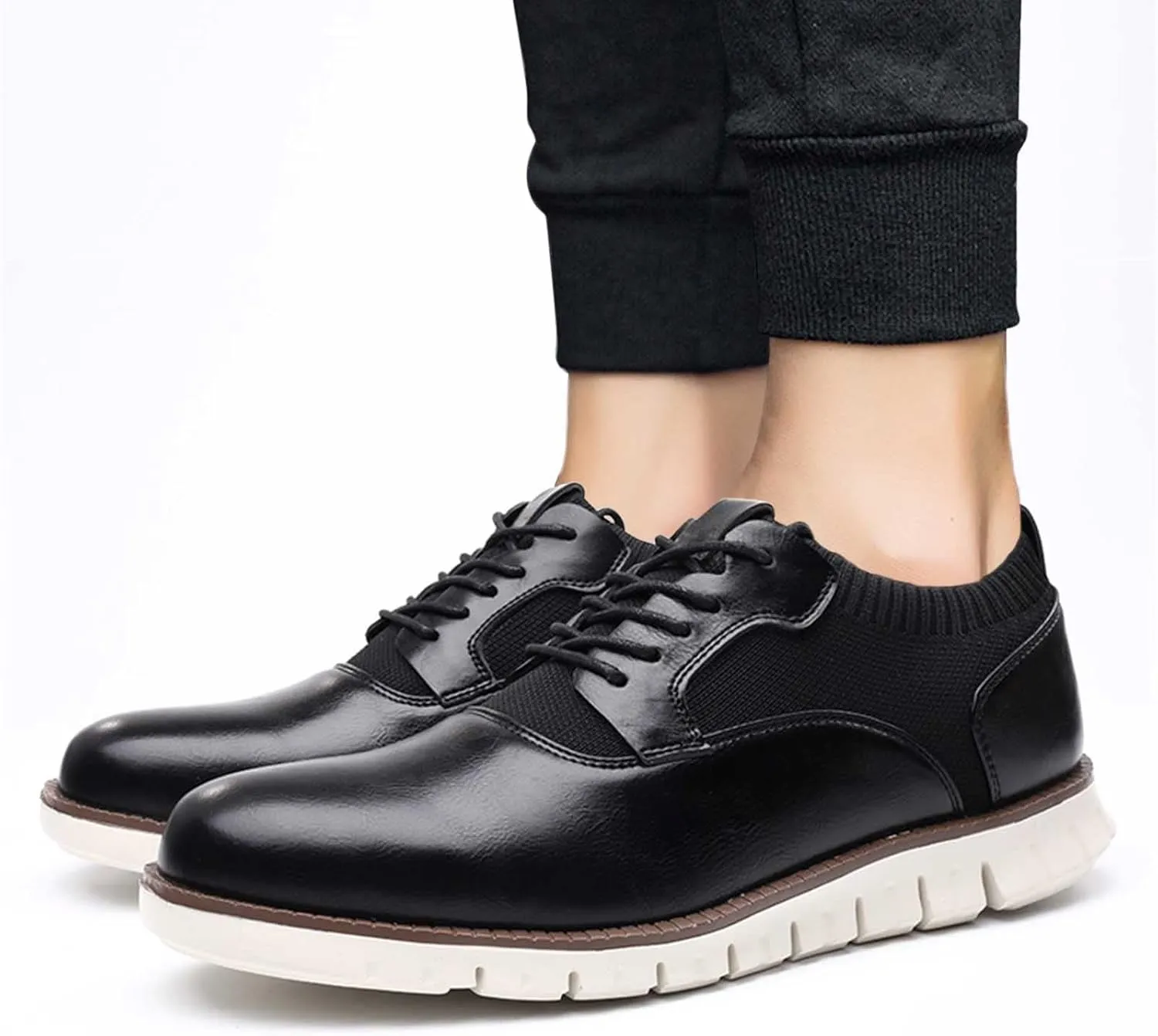 Dress Shoes for Men Fashion Loafer Brown Classic Style Men Lace Up Vintage Leather Shoes Business Casual Shoes RoundToe Leather Shoes Business Shoes for Men Slip On