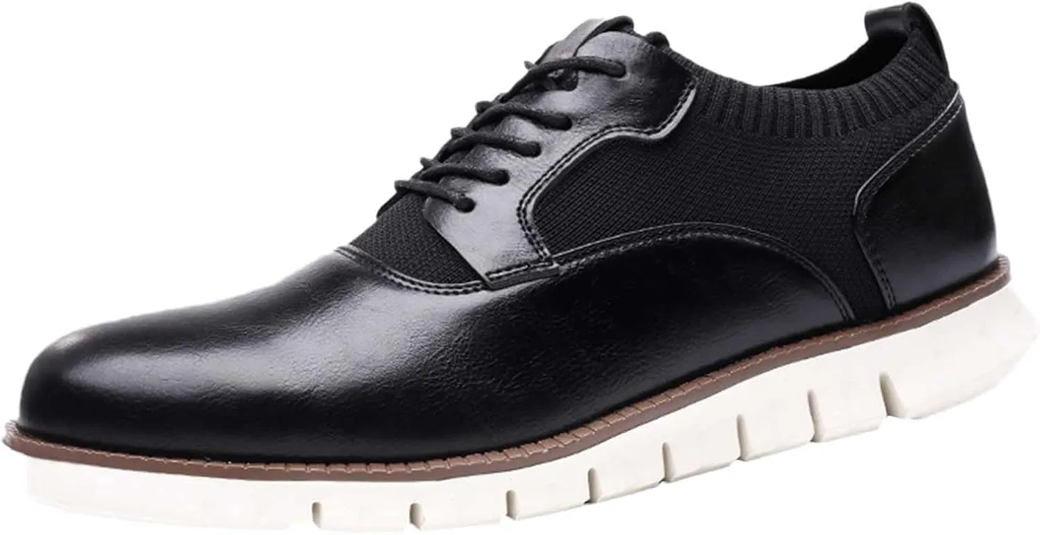 Dress Shoes for Men Fashion Loafer Brown Classic Style Men Lace Up Vintage Leather Shoes Business Casual Shoes RoundToe Leather Shoes Business Shoes for Men Slip On
