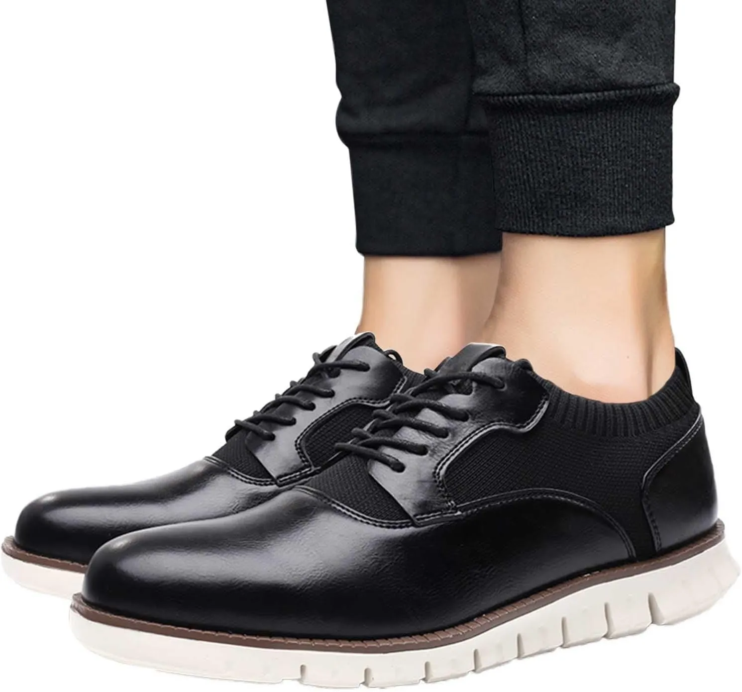 Dress Shoes for Men Fashion Loafer Brown Classic Style Men Lace Up Vintage Leather Shoes Business Casual Shoes RoundToe Leather Shoes Business Shoes for Men Slip On