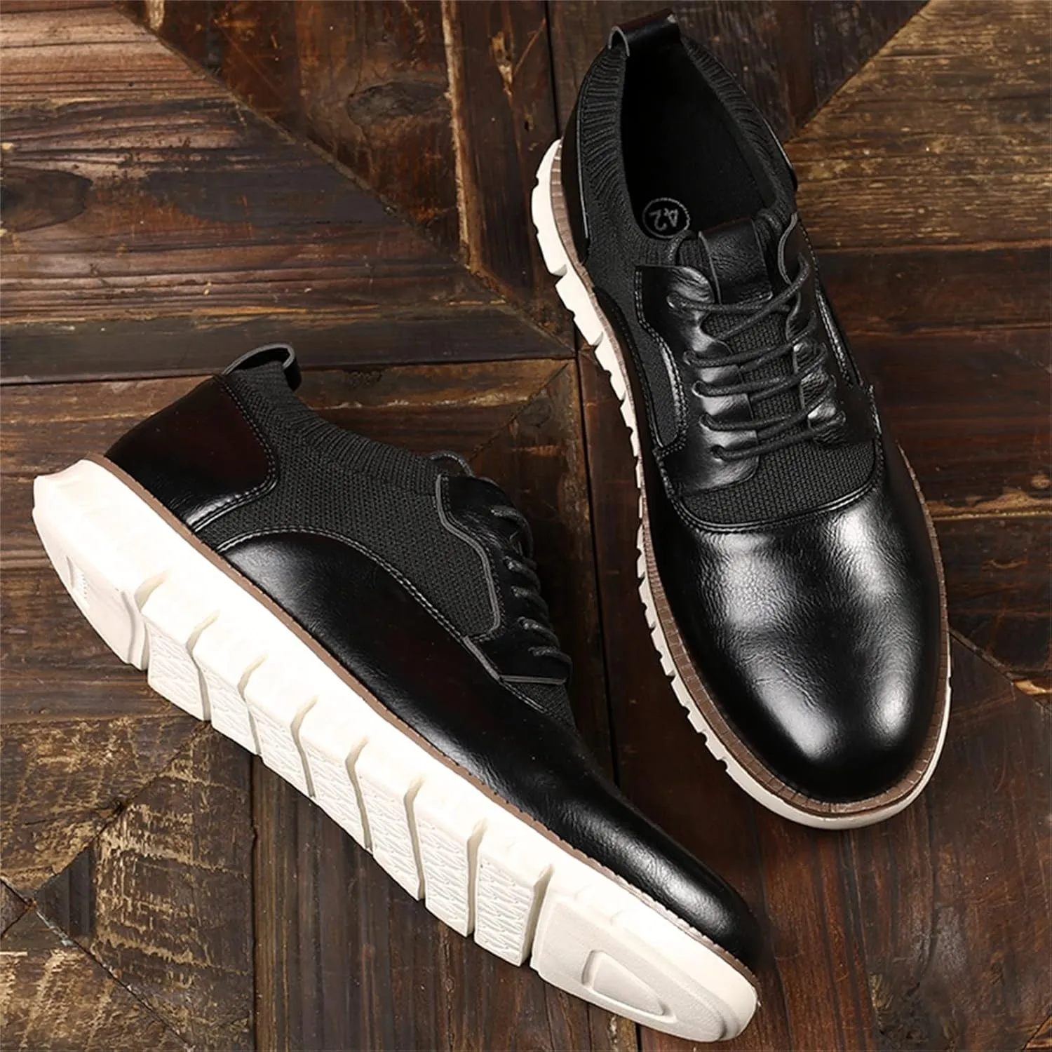 Dress Shoes for Men Fashion Loafer Brown Classic Style Men Lace Up Vintage Leather Shoes Business Casual Shoes RoundToe Leather Shoes Business Shoes for Men Slip On