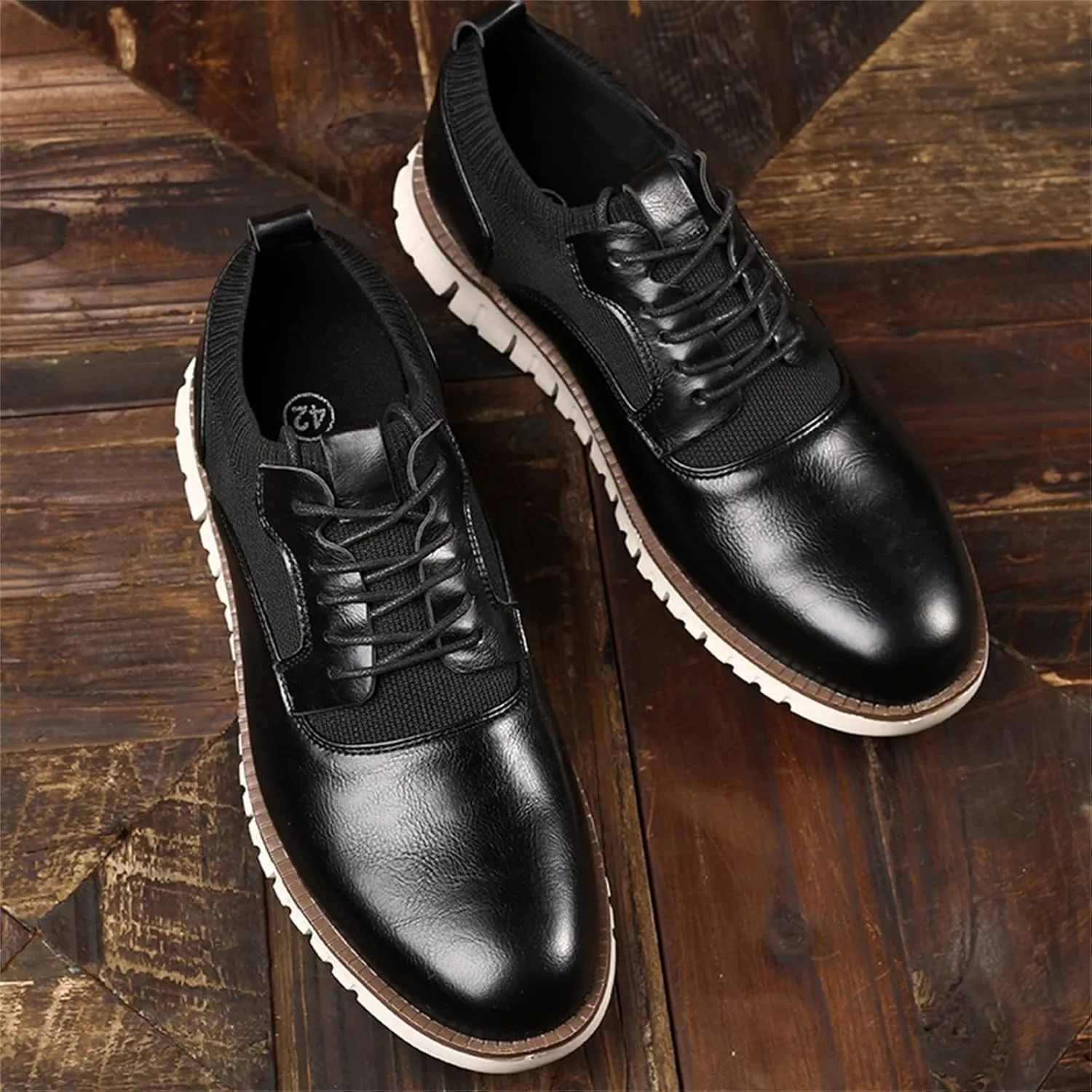 Dress Shoes for Men Fashion Loafer Brown Classic Style Men Lace Up Vintage Leather Shoes Business Casual Shoes RoundToe Leather Shoes Business Shoes for Men Slip On