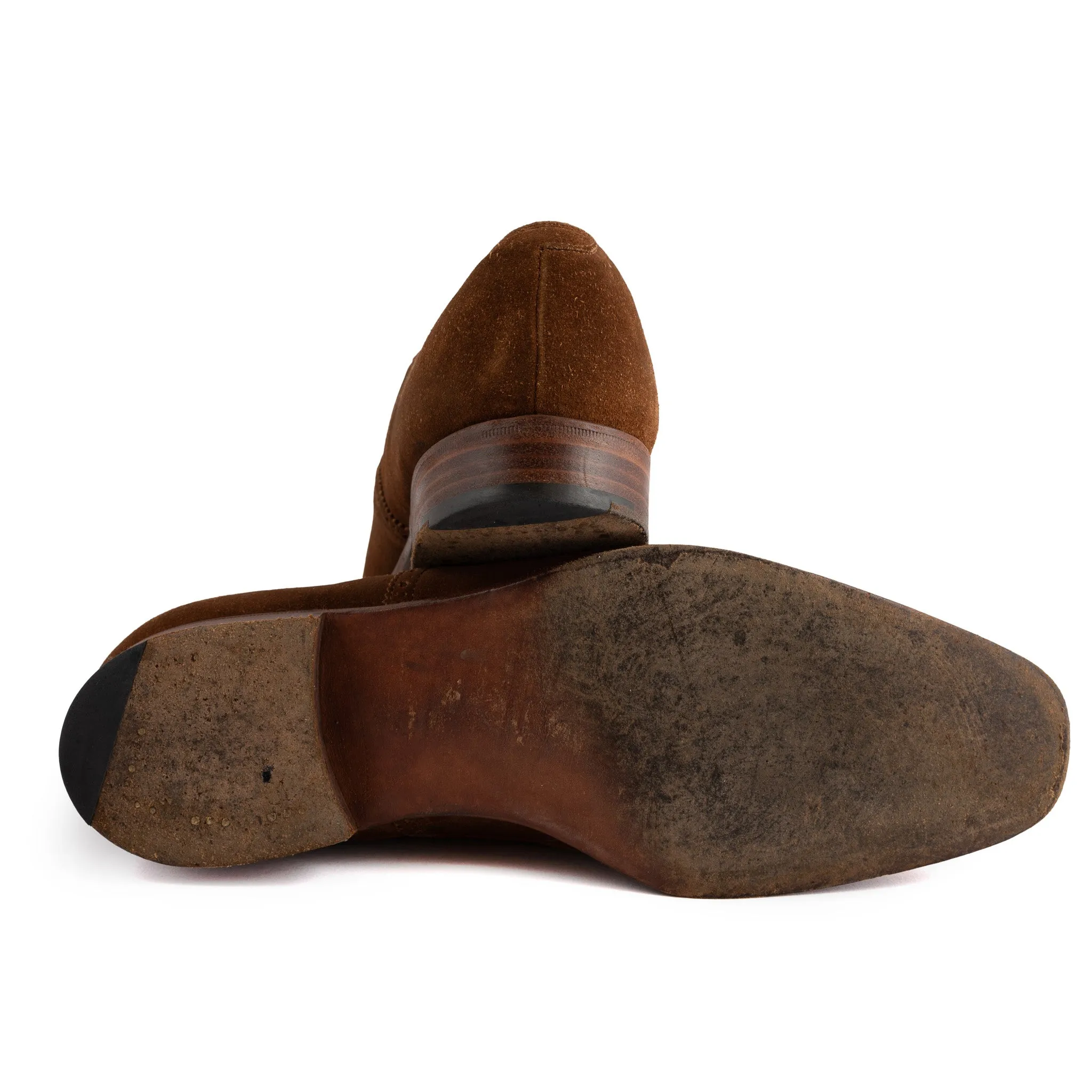 EDWARD GREEN "Asquith" 888 Brown Suede Cap Toe Oxford Shoes 6.5 US 7-7.5