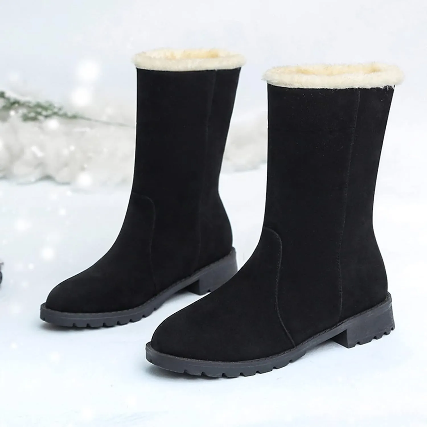 Fall Winter Boots for Women 2024 Botas De Nieve Para Hombre Womens Slip On Boots Pink Fuzzy Boots Winter Brown Fur Boots for Women Waterproof Deals Cheap