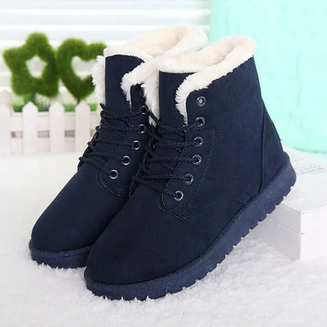Fashion warm snow boots 2017 heels winter boots new arrival women ankle boots women shoes