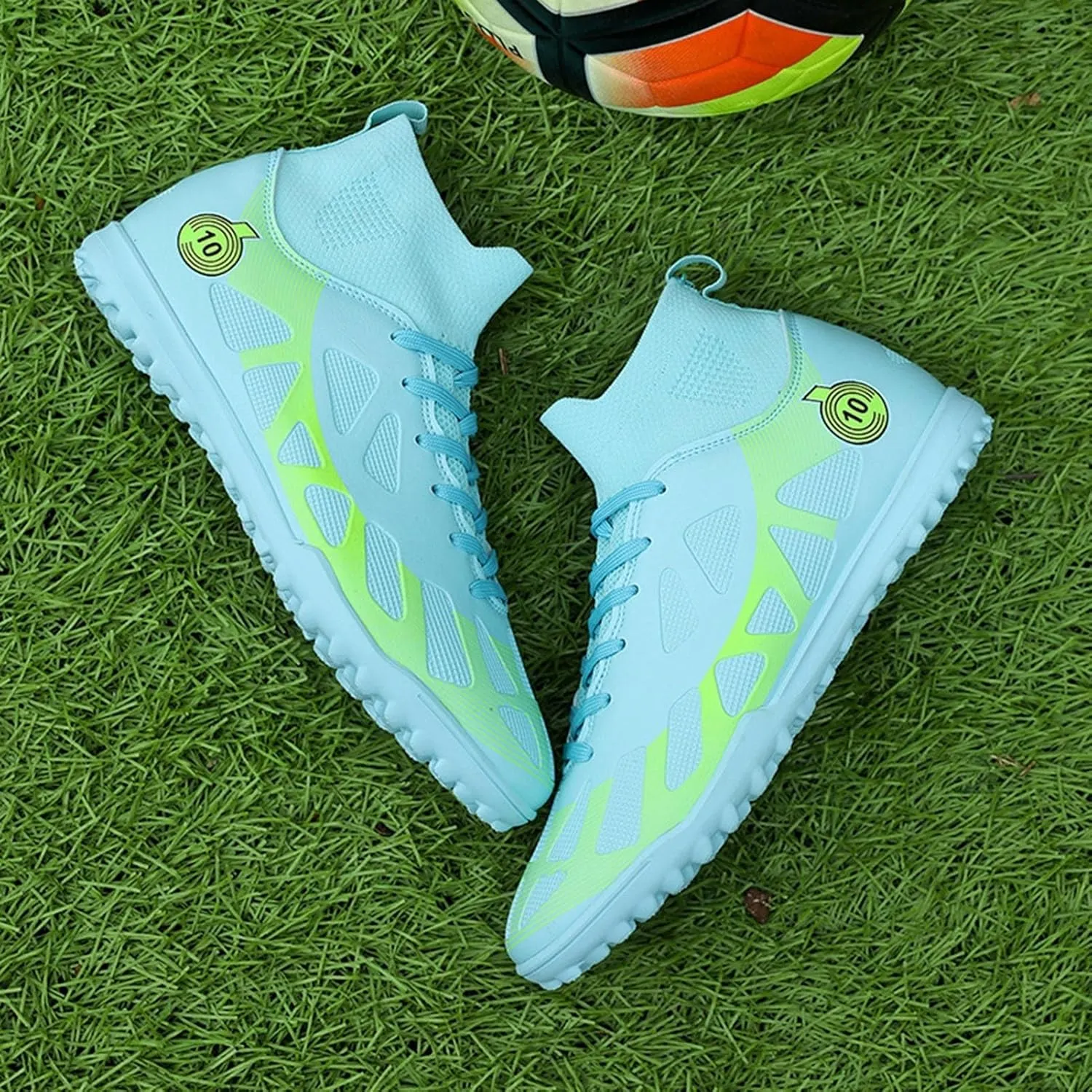 Firm Ground Soccer Cleats Youth, Football Cleats Lightweight Training, Outdoor Shock Resistant Athletic Sneaker