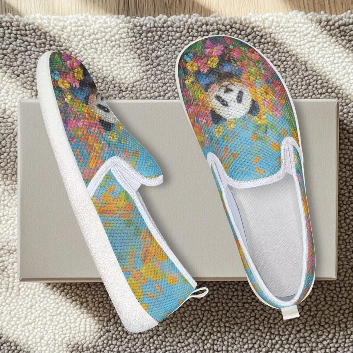 Flag Shoes Casual Walking Shoes Women's Shoes Flats Wide Sneakers Mesh Flats