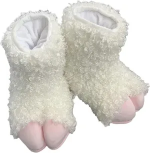 Furry Sheep Hoof Feet, Animal Cat Wolf Dog Fox Fur Clothing Paw Slippers, Fur Clothing Clothing Accessories Paw Slippers(C)