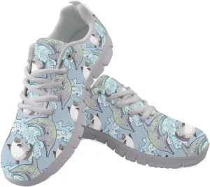 GIFTPUZZ Men Running Shoes Lace Up Athletic Mesh Breathable Casual Sneakers