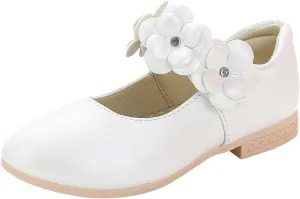 Girls Ballerina Flat?? Toddler Dress Shoes Flower Bow Mary Jane Wedding Part?? Communio?? Shoes with Flower Strap