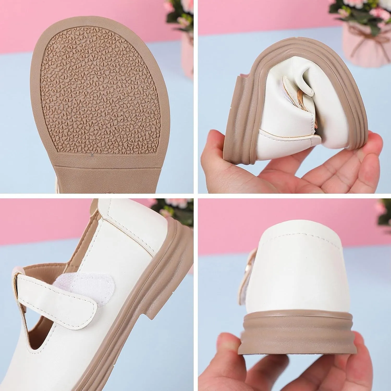 Girls Chunky Heel Mary Jane Dress Shoes School niform T-Strap Ballet Flat Toddler Sneaker Girls 12 Size Toddler