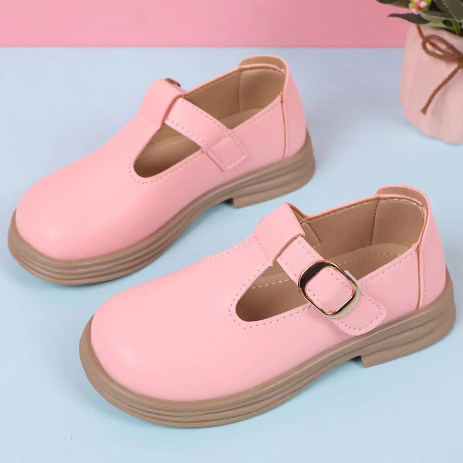 Girls Chunky Heel Mary Jane Dress Shoes School ??niform T-Strap Ballet Flat?? Toddler Sneaker Girls 12 Size Toddler