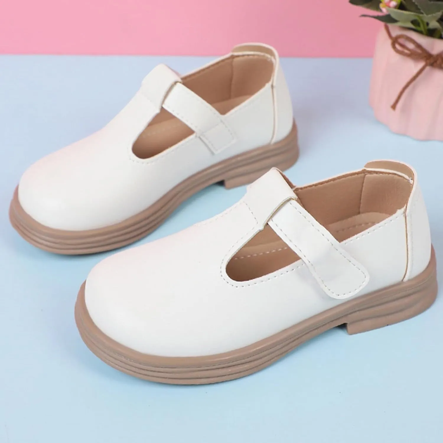 Girls Chunky Heel Mary Jane Dress Shoes School niform T-Strap Ballet Flat Toddler Sneaker Girls 12 Size Toddler