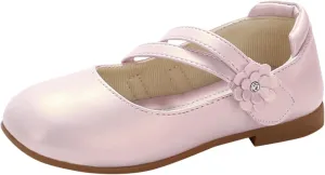 Girls Communio?? Pu Leather Dress Shoes Flower Little Kid Mary Jane Ballet Flat?? for Wedding Part?? Communio?? Shoes
