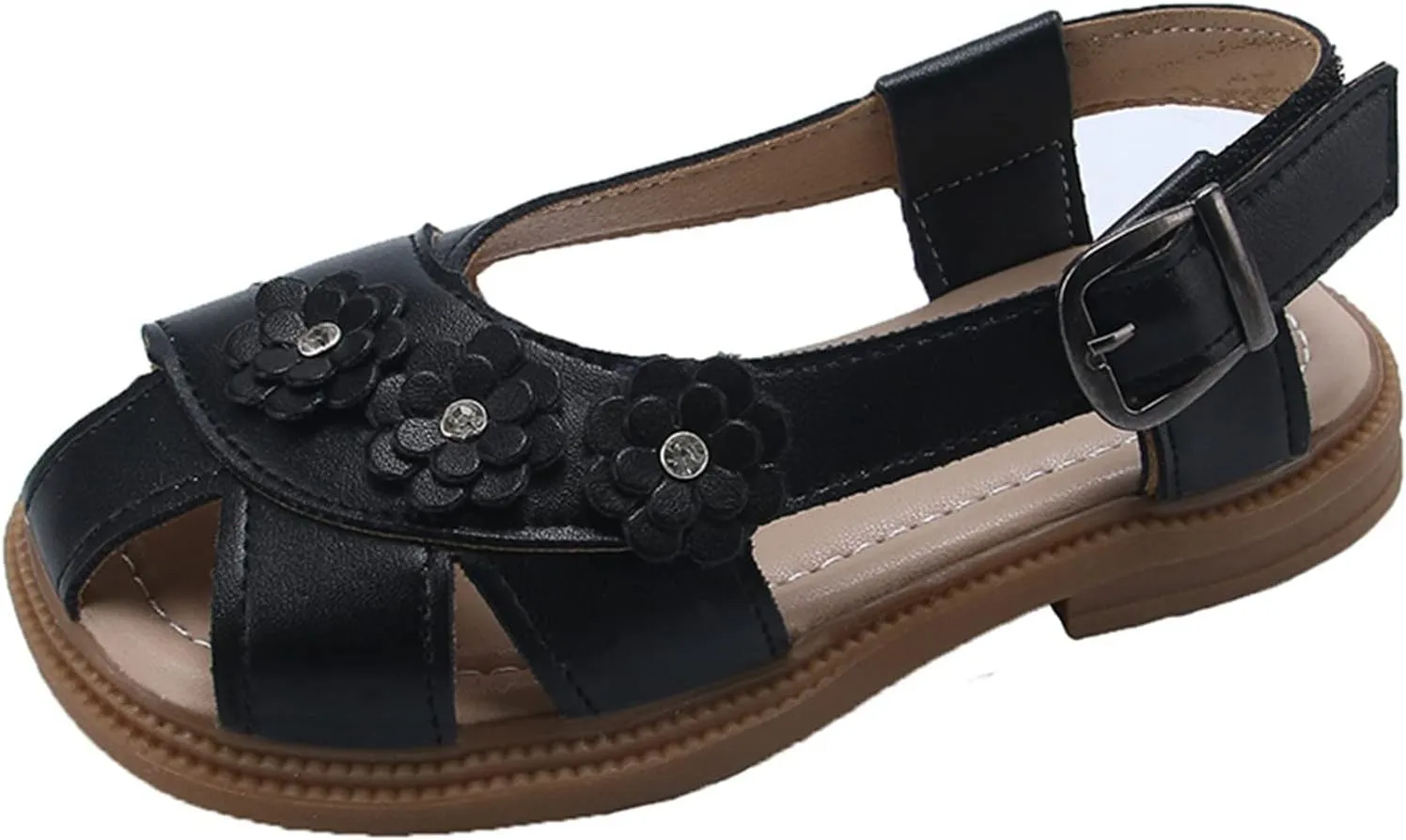 Girls Flower Hollow Beach Shoes 2025 Stylish Kids Lightweight Soft Sole Slip On Buckle Girls Slippers Toddler Shoes