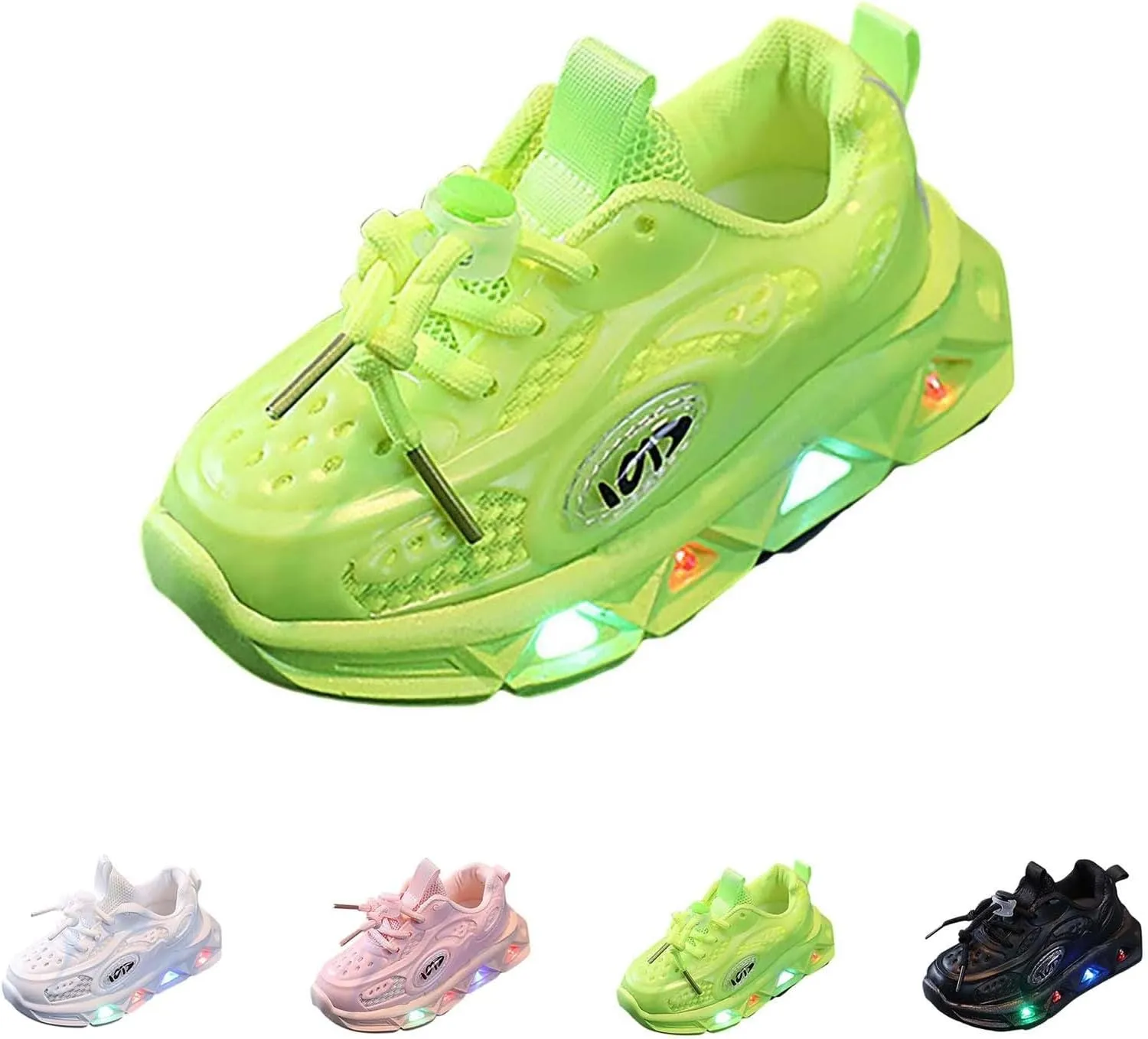 Girls Light Up Shoes Lac?? Up Non-Slip Luminous Shoes Low Top Mesh Lightweight Casual Sneaker Led Casual Shoes