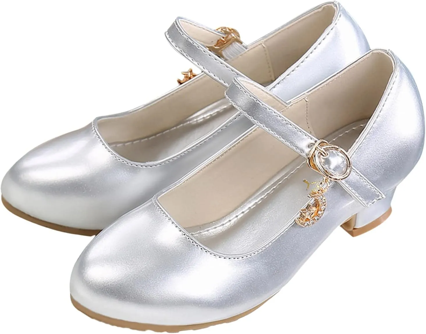 Girls Low Heels Dress Shoes with Ankle Strap Mary Jane School Wedding Pary Pump Shoes for Girl Sneaker 10