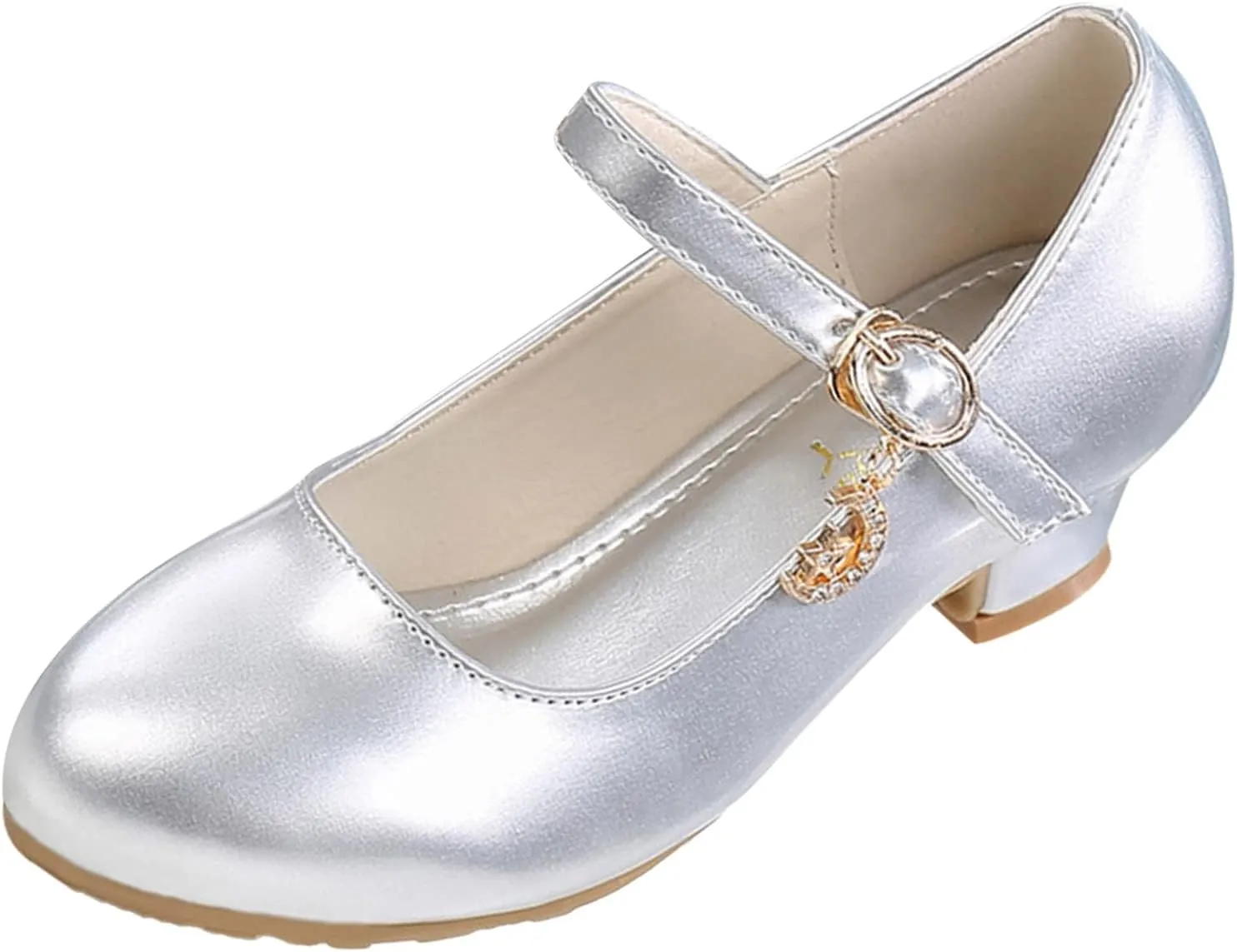 Girls Low Heels Dress Shoes with Ankle Strap Mary Jane School Wedding Pary Pump Shoes for Girl Sneaker 10
