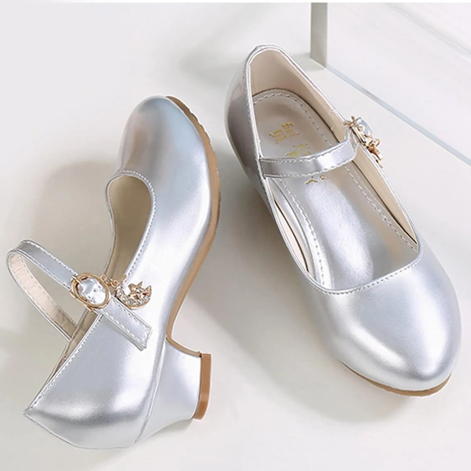 Girls Low Heels Dress Shoes with Ankle Strap Mary Jane School Wedding Pary Pump Shoes for Girl Sneaker 10