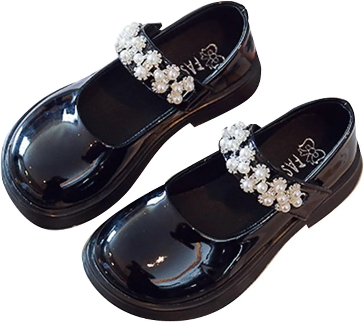 Girl's Mary Jane Dress Ballet Flats with Rhineston?? Strap for Party Wedding School Toddler Patent Leather Loafers