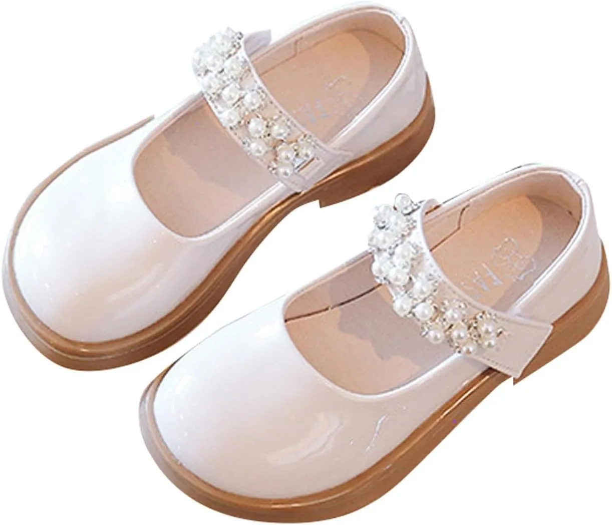 Girl's Mary Jane Dress Ballet Flats with Rhineston?? Strap for Party Wedding School Toddler Patent Leather Loafers