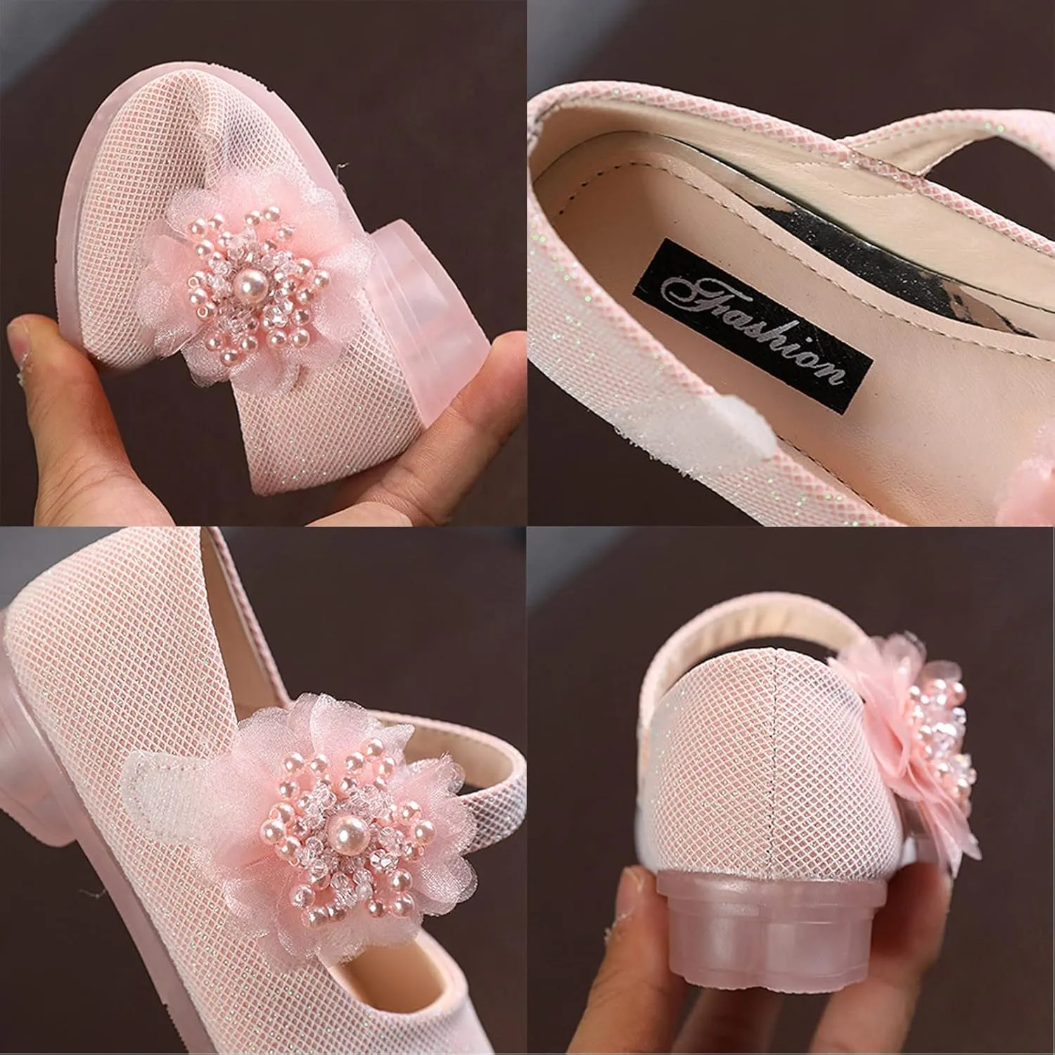 Girls Mary Jane Flat?? with Flower Strap Low Heels Toddler Dress Shoes Pump Kids White School Part?? Wedding Shoes