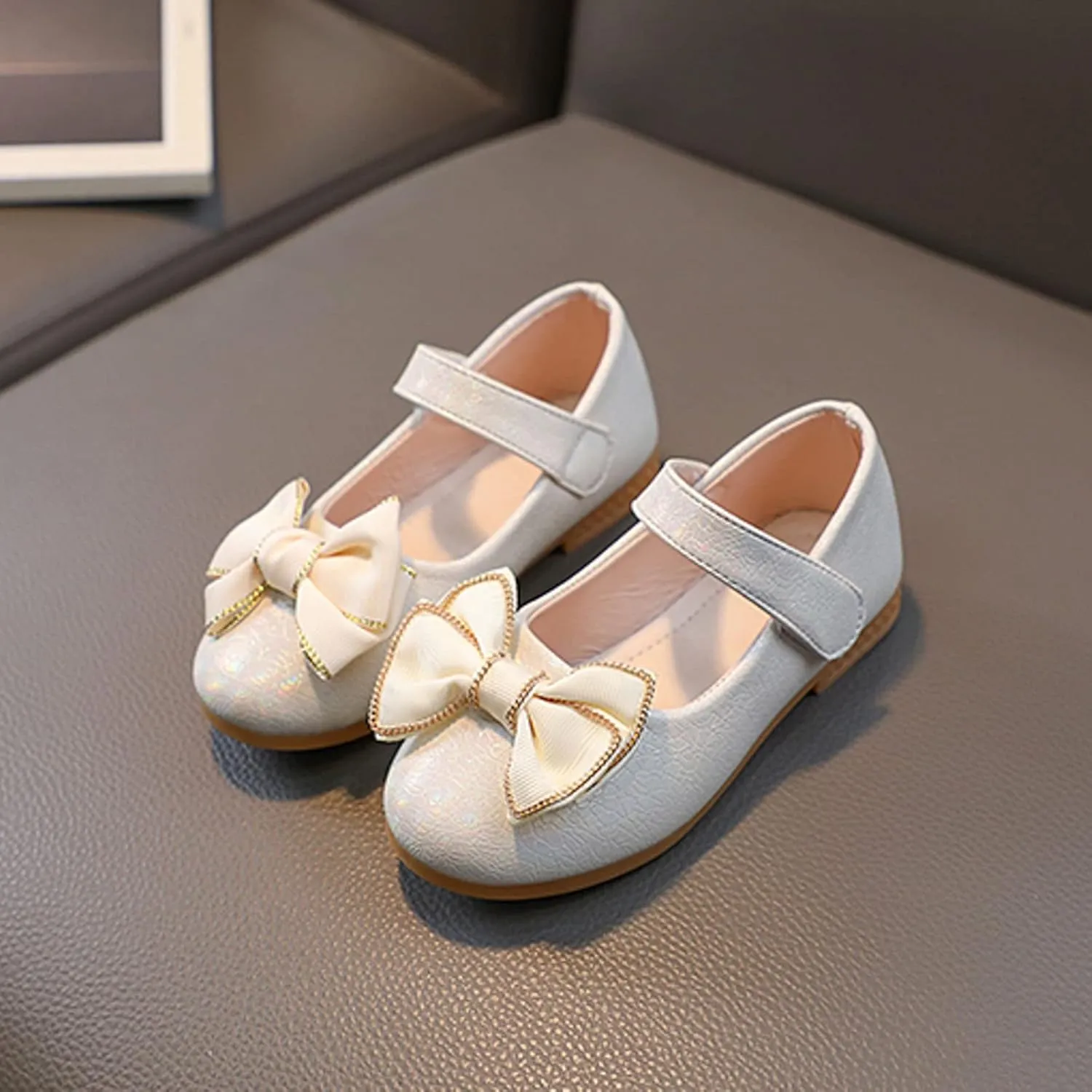 Girls Mary Jane Toddler Flower Girl Dress Shoes Little Girl Ballet Uniform Flat?? Bow Strap for Wedding Part?? School